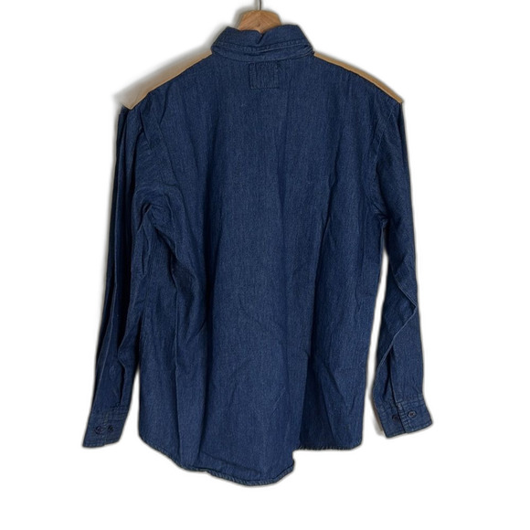 Vtg wanted Boho Western Fringe denim shirt button up with tassle size small cute - Picture 8 of 9